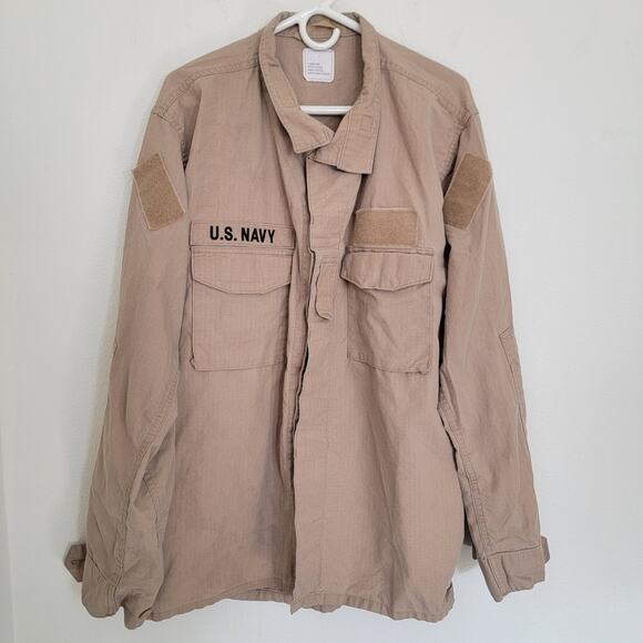 U.S. Navy 2POC Top Blouse Coat XL Long Khaki Uniform Flame-Resistant FR USN Sea - Picture 12 of 13